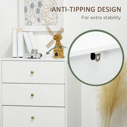 Tall Chest Of Drawers 4-Drawer Dresser For Bedroom Modern Storage Cabinets With Hairpin Legs White