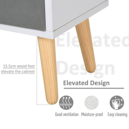 Particle Board Elevated 4-Cube Storage Unit White