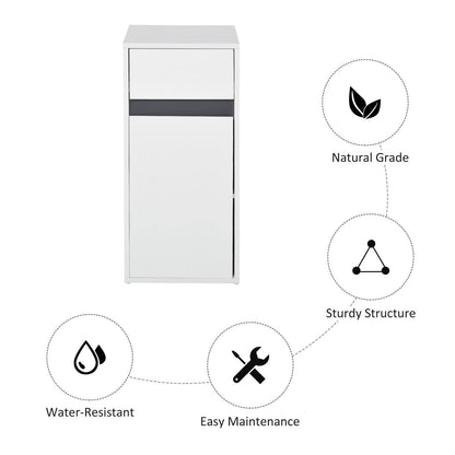 Medium-density fibreboard Tri-Compartment Bathroom Storage Cabinet White
