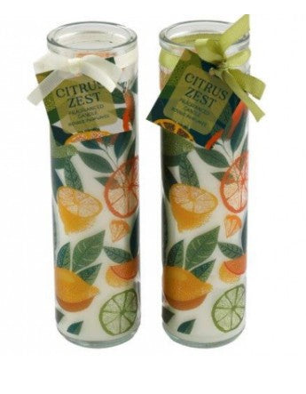 Citrus zest tube candle