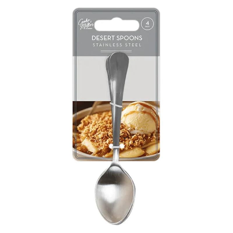 Stainless steel dessert spoons 4 pack