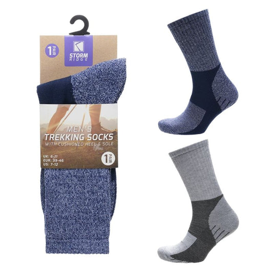 Men’s trekking socks with cushioned heel & toe