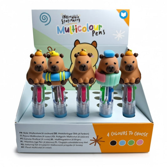 Capybara multi colour pen with topper