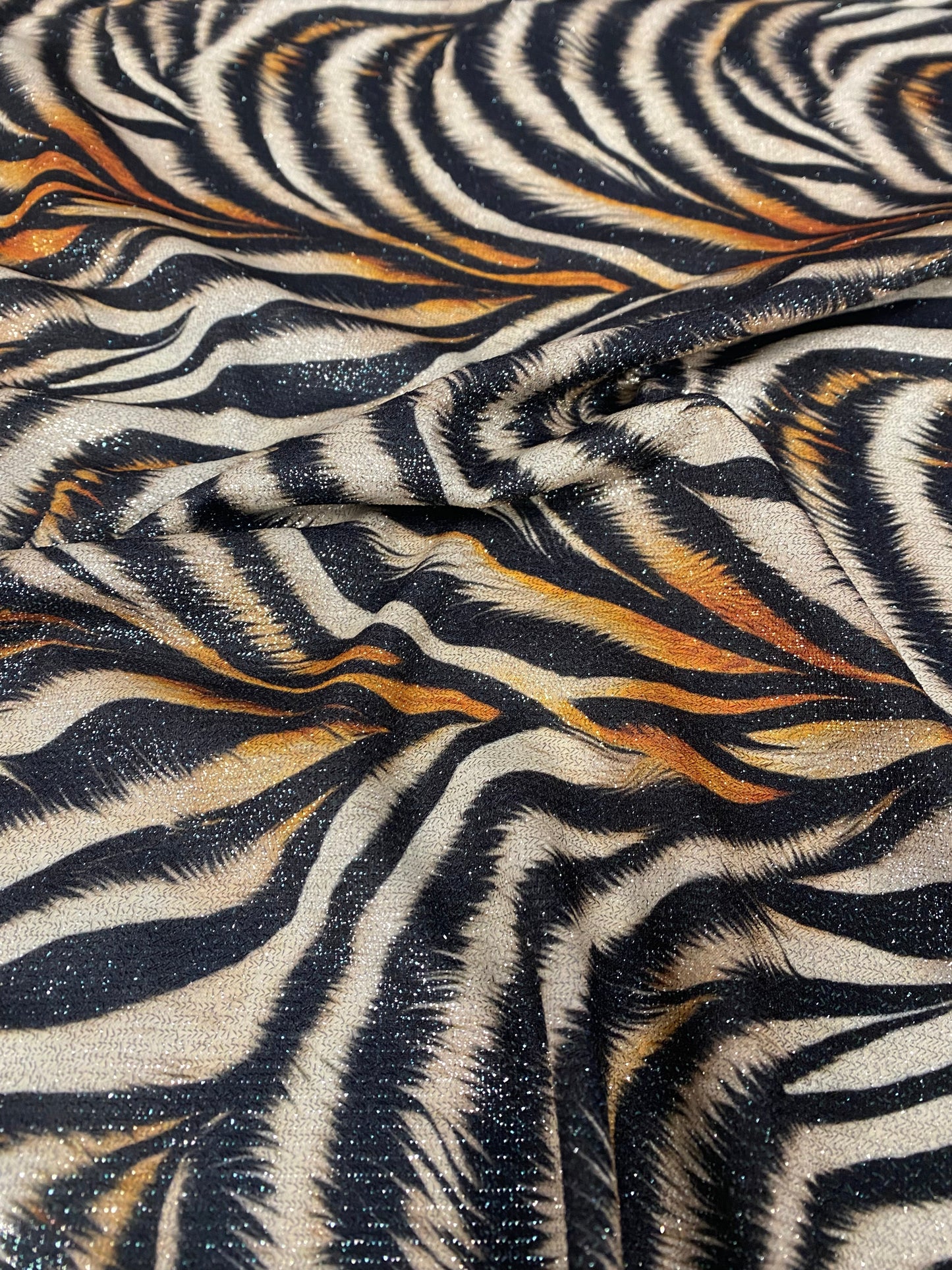 Gold Lurex Tiger Fabric