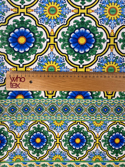 Sicilian Pattern Green Fabric