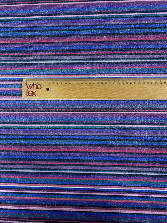Glitter Striped Lurex Spandex Fabric - 4-Way Stretch Dress Fabric