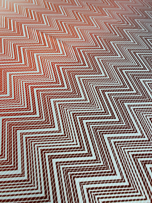 Red and White Chevron Fabric