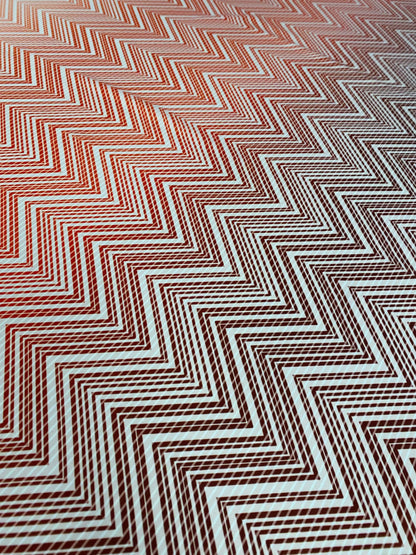 Red and White Chevron Fabric – Custom Printed Fabric, Choose Material by Metre