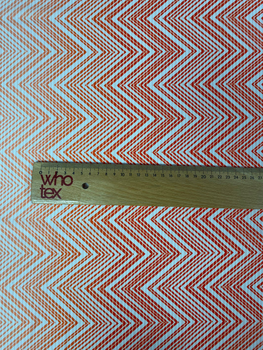 Red and White Chevron Fabric