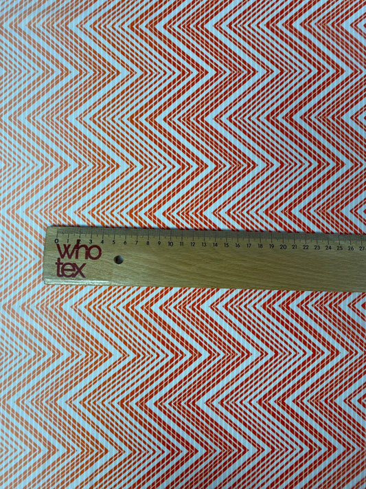 Red and White Chevron Fabric