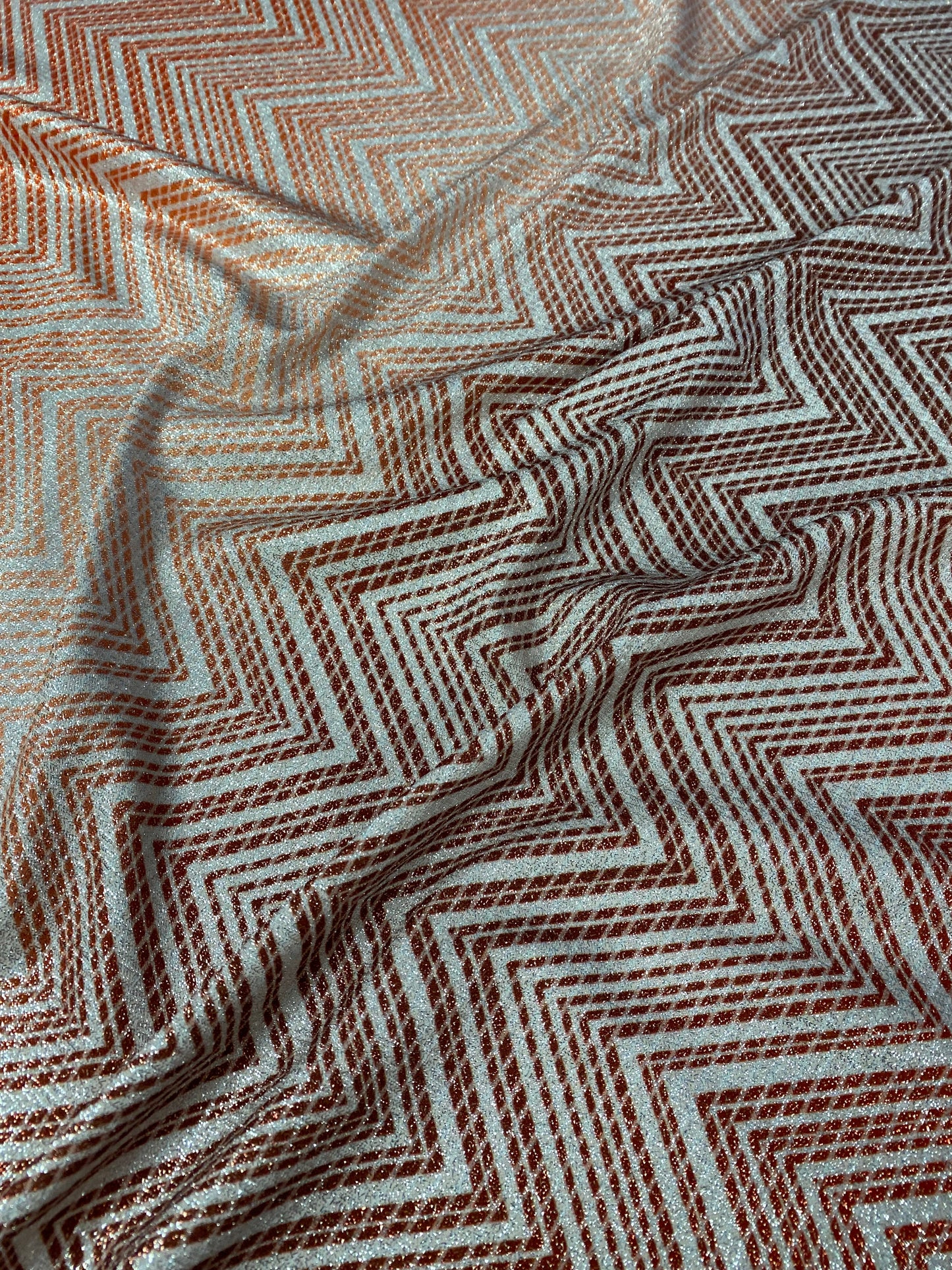 Metallic Chevron Pattern Fabric