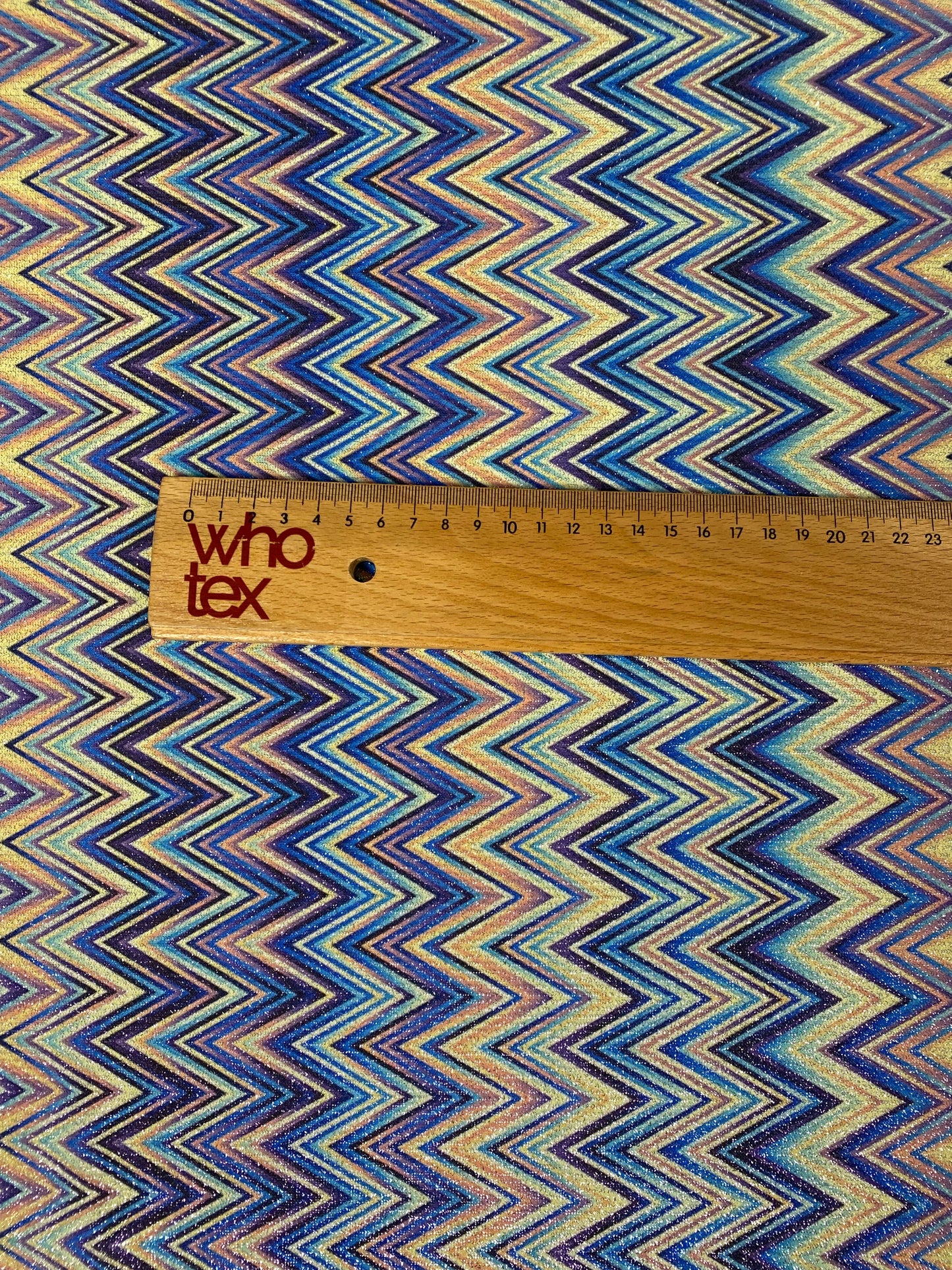 Blue Zigzag Fabric with Lurex