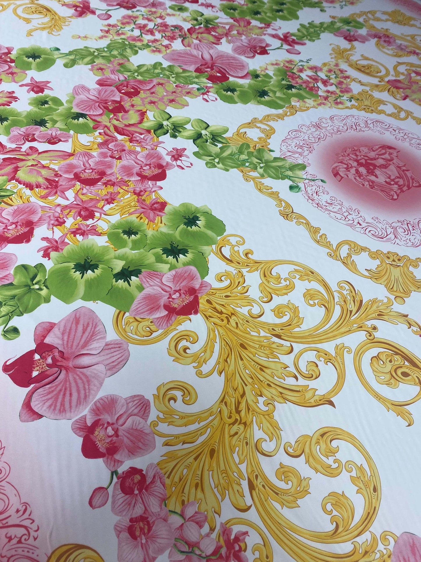 Orchid Swirl Print Fabric – Custom Printed Fabric, Choose Material by Metre