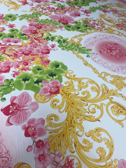 Orchid Swirl Print Fabric – Custom Printed Fabric, Choose Material by Metre