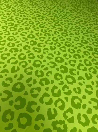 Neon Green Leopard Print Fabric