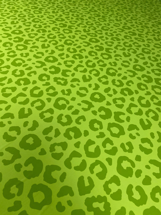 Neon Green Leopard Print Fabric