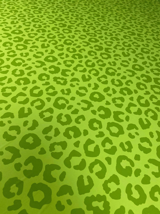 Neon Green Leopard Print Fabric