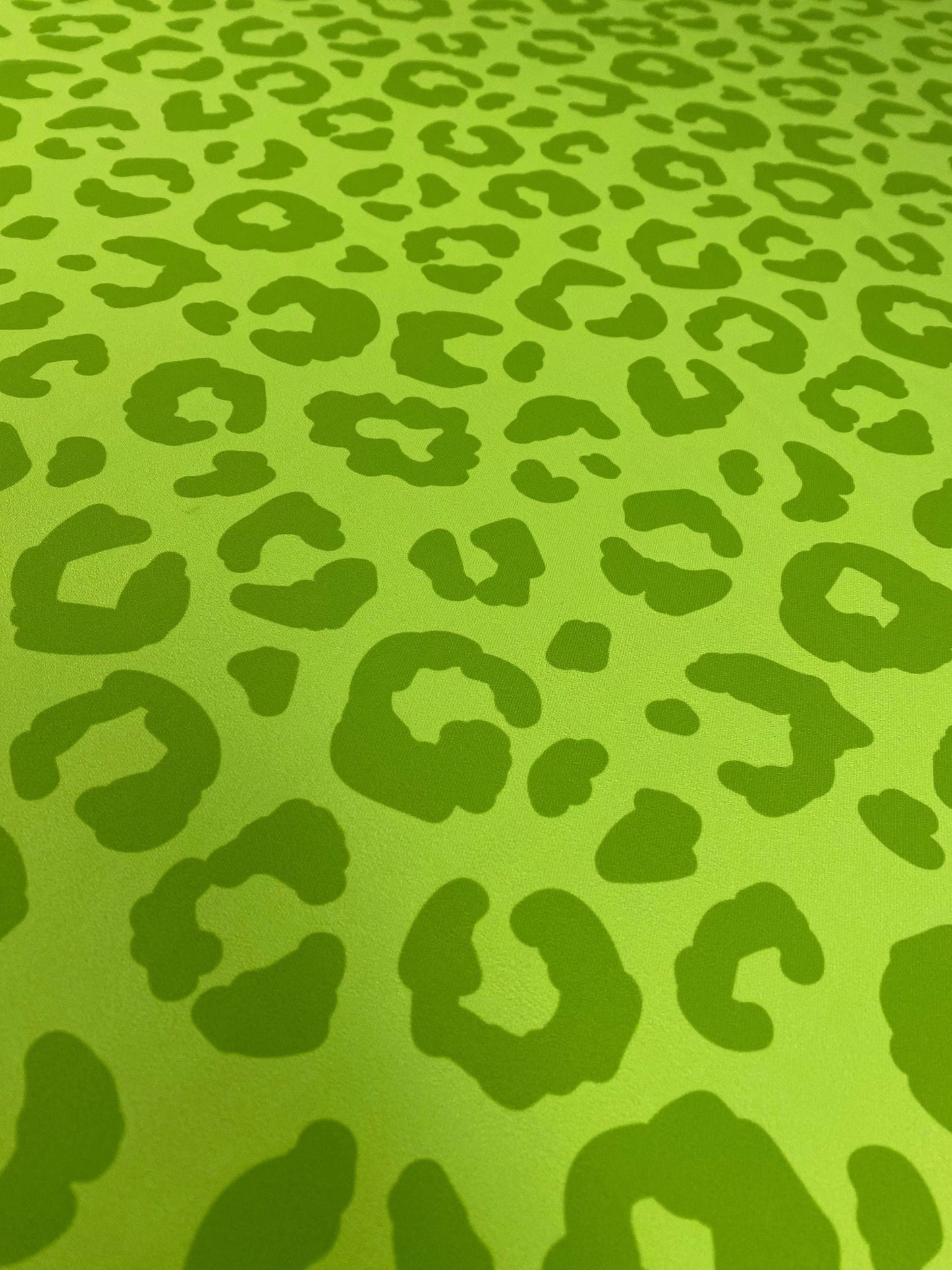 Neon Green Leopard Print Fabric – Custom Printed Fabric, Choose Material by Metre