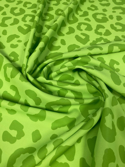 Neon Green Leopard Print Fabric