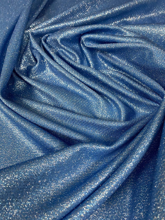 Sky Blue Glitter Lurex Fabric