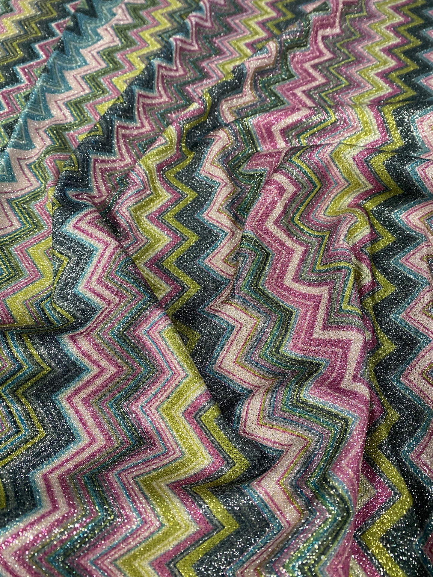 Colorful Zigzag Patterned Fabric