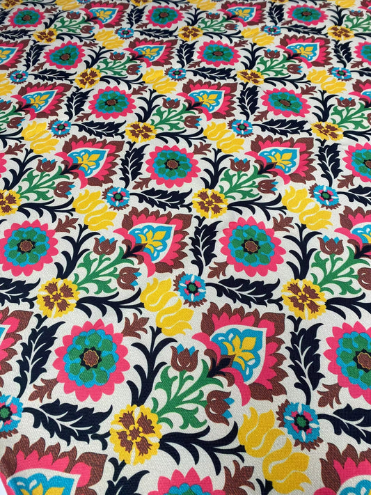 Colorful Floral Upholstery Fabric for Home Décor and Craft Projects