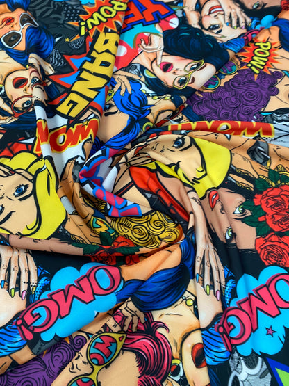 Pop Art Fabric Print – Multiple Fabric Options, Sold by Metre