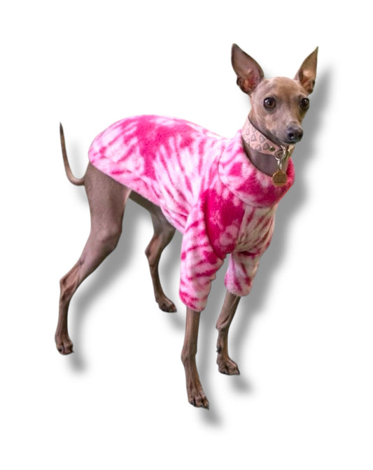 Fleece Jumper - Pink Tie Dye