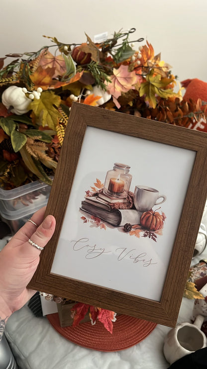 Watercolour Cosy Vibes Autumn Seasonal Wall Home Decor Print