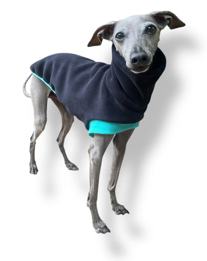 Open-Leg Fleece Vest - Black & Aqua