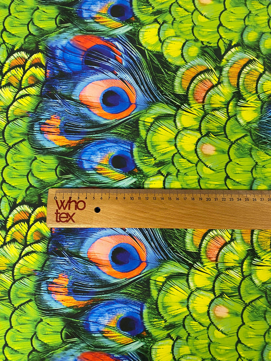 Peacock Feather Satin Fabric by the Metre – Elegant