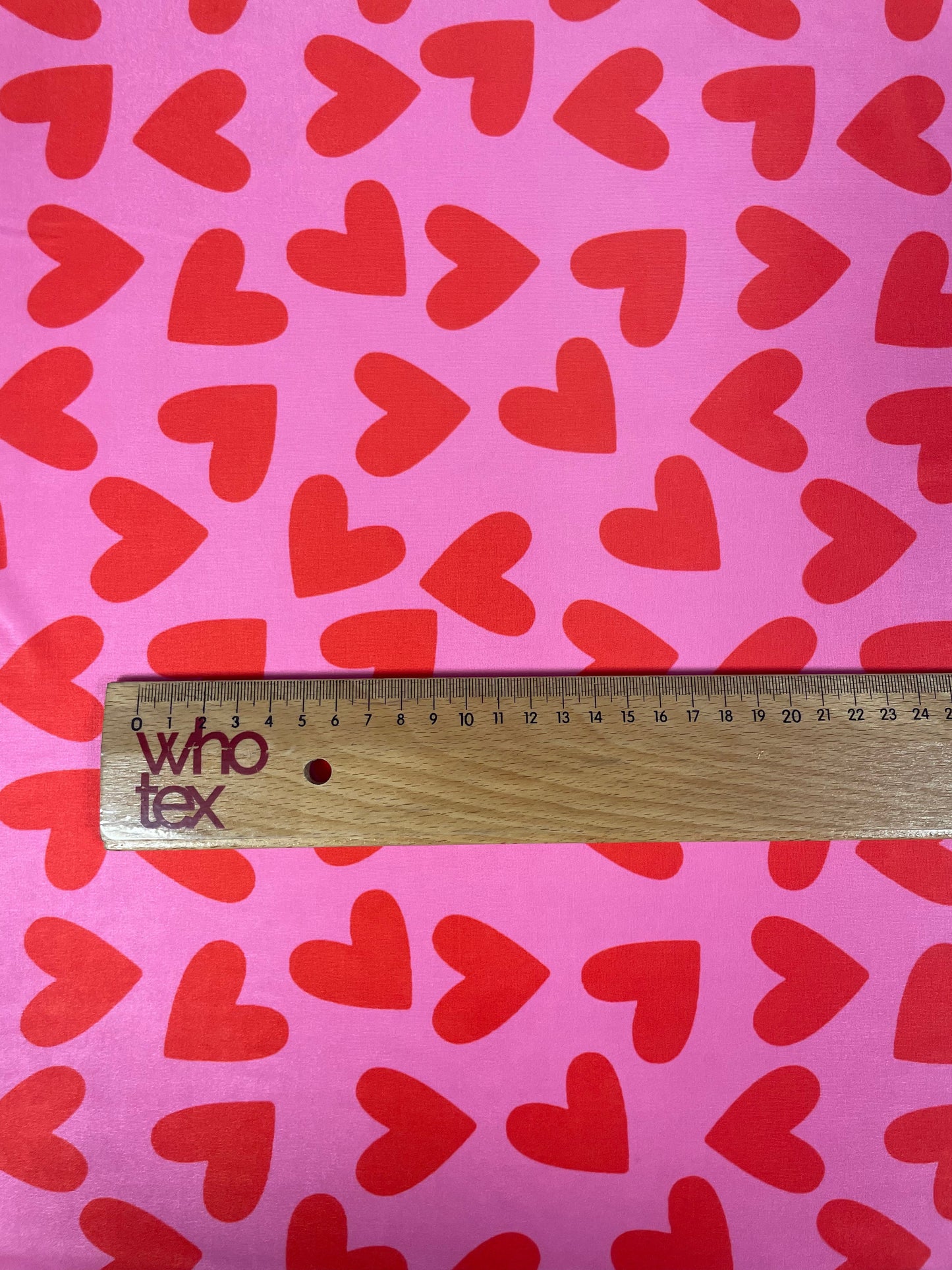 Pink Heart Print Spandex Fabric by the Metre – Soft Material
