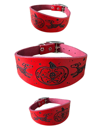 Leather Collar - HALLOWEEN - Skele-Hounds