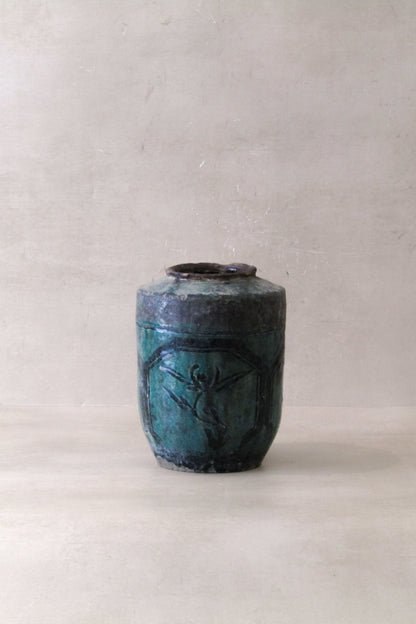 Vintage Emerald Green Pot - No 4