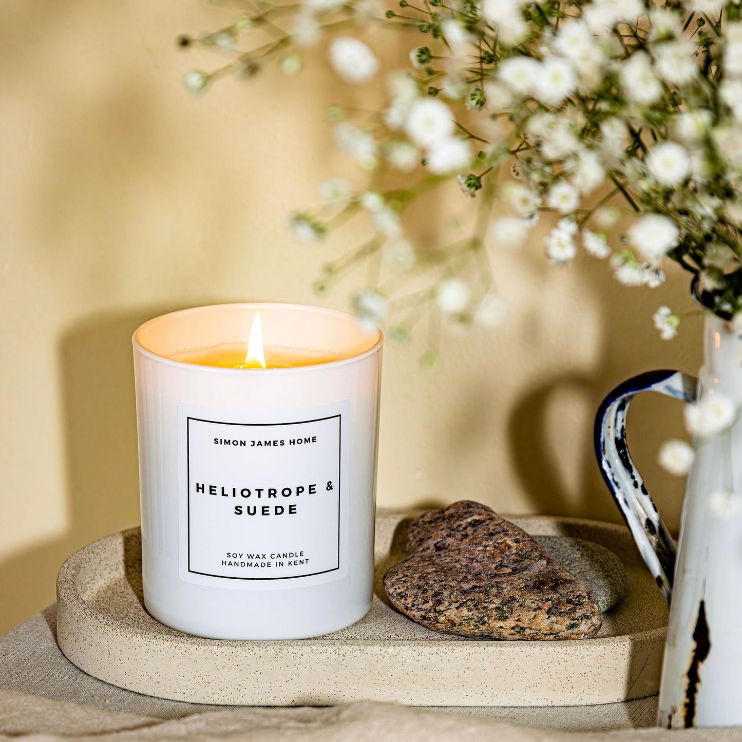 Heliotrope & Suede Handmade Soy Wax Candle