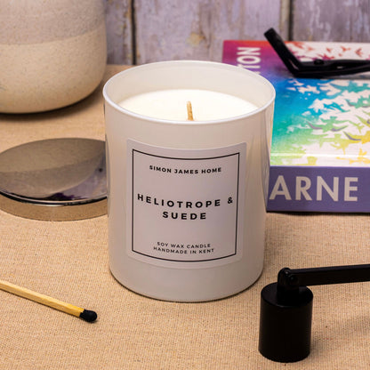 Heliotrope & Suede Handmade Soy Wax Candle