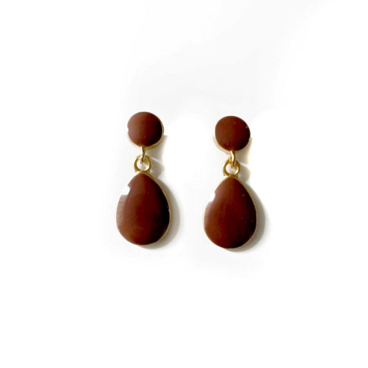 Terra Expresso Enamel Drop Earrings