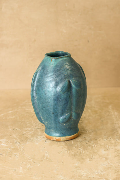 Vintage Blue Twin Fish Vase - No 4