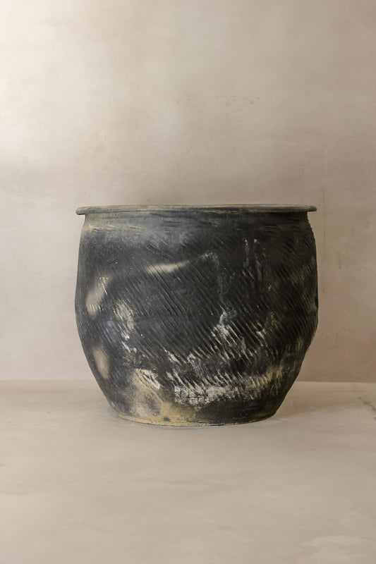 Big Old Grey Asian Pots - L014