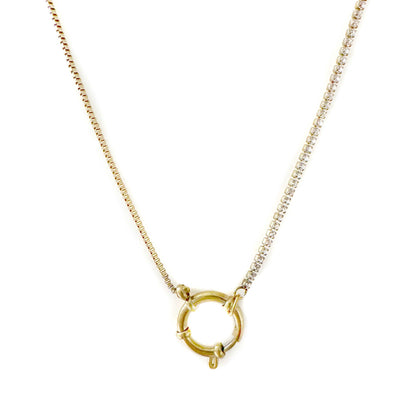 Claudine Luxe 18k Gold Plated Minimalist Gold Ring Necklace