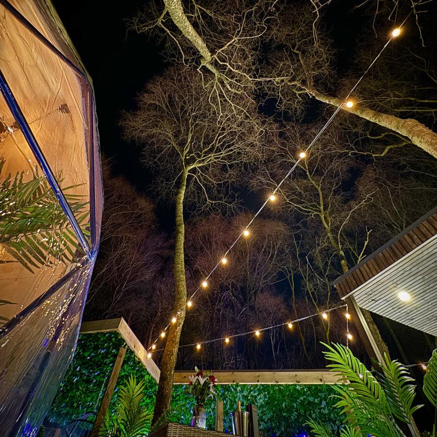 13M / 42FT Super Festoon Warm White Outdoor Plug-in Connectable LED String Lights
