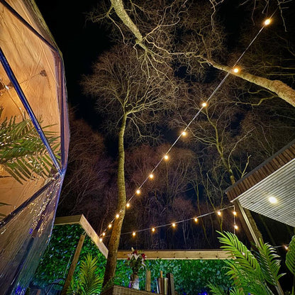 13M / 42FT Super Festoon Warm White Outdoor Plug-in Connectable LED String Lights
