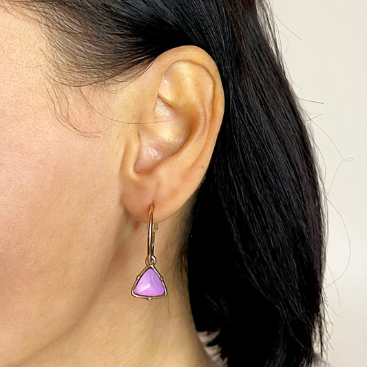 Holly Lilac Gem Gold Hoop Earrings