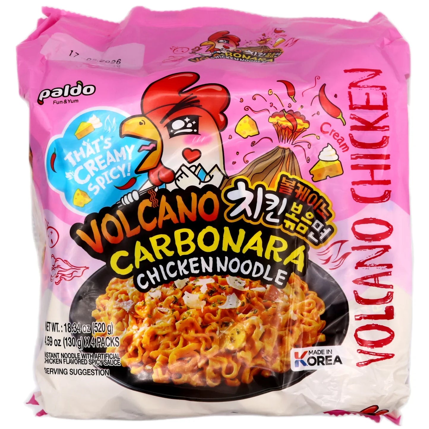 PALDO Volcano Carbonara Chicken Noodle 130gx4