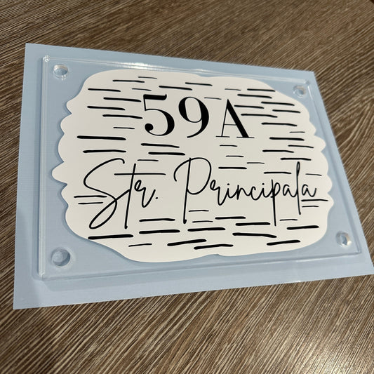 Stripe Design House Name/Number High Quality Acrylic Outdoor Or Inside Sign Including Fixtures & Standoffs - Assorted Colours & Fonts (See Images)