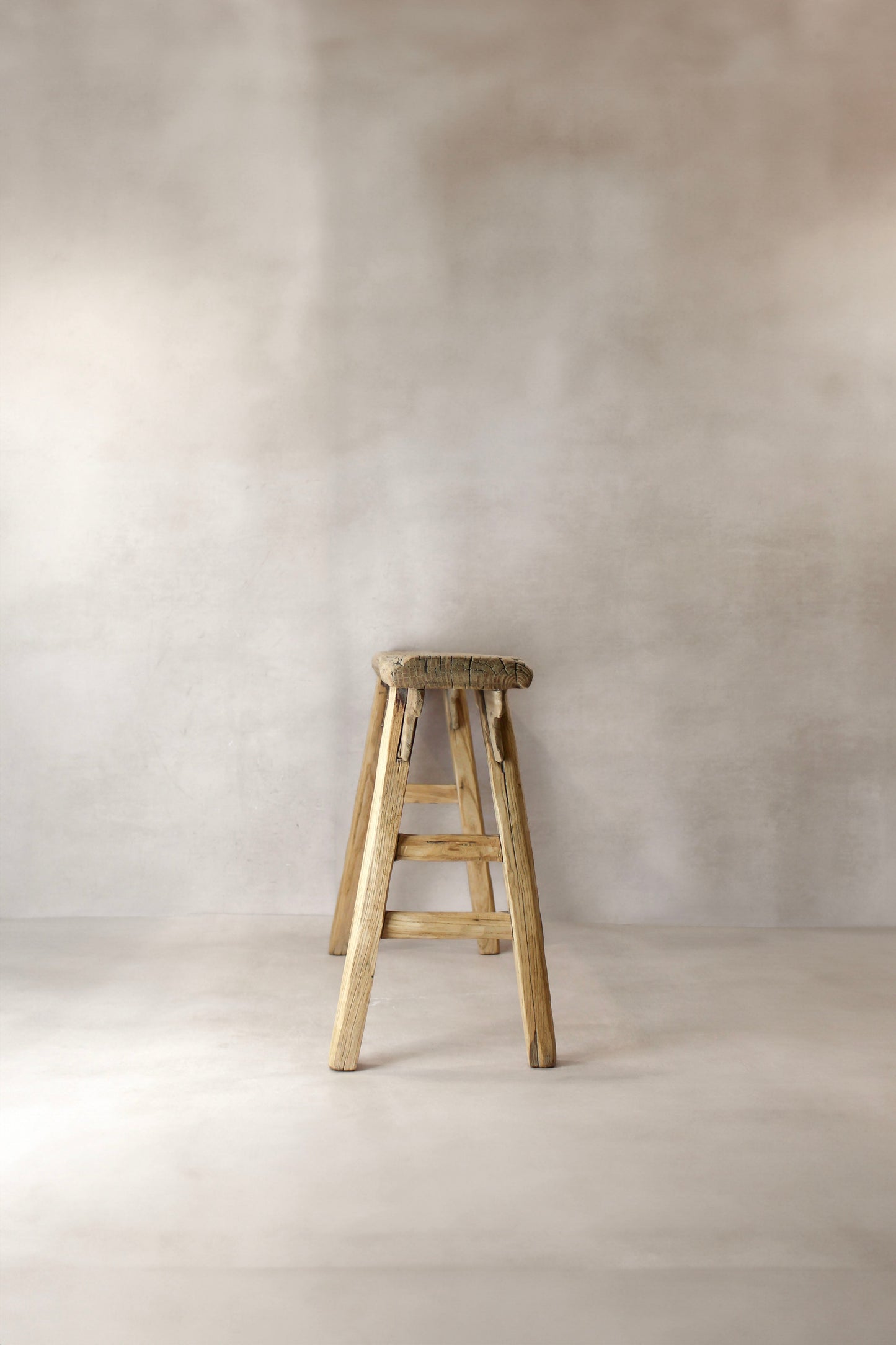 Antique Rustic Elm Wood Bench 01