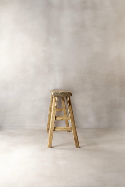 Antique Rustic Elm Wood Bench 01