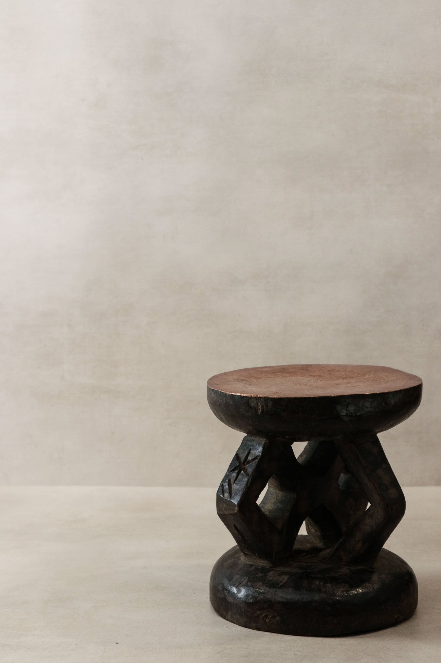 Vintage Tonga Stool - Copper Top - 25.3