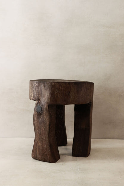 Hand Carved Wooden Stool\Side Table - 47.3
