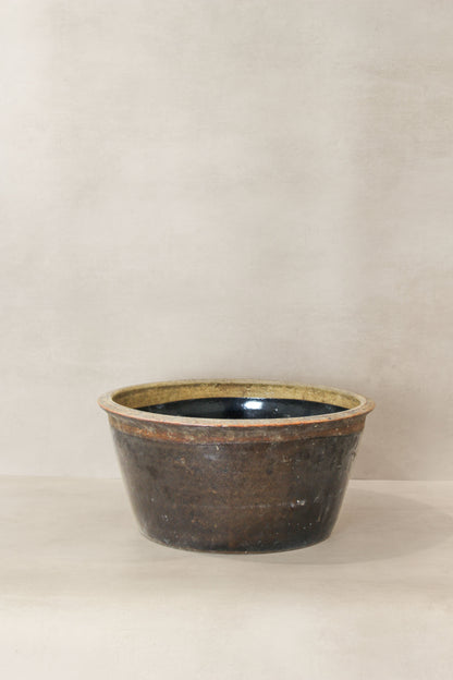 Wabi Sabi Antique Dark Glazed Terracotta Bowl - ODB 04